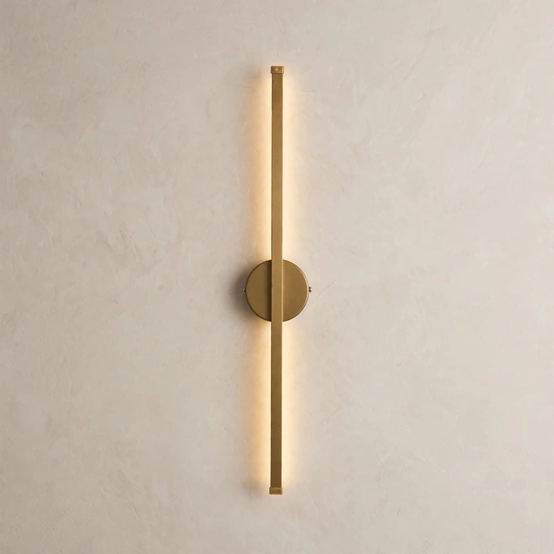 Stickhome S65 kablosuz LED aplik — eskitme gold, taş duvarda sıcak ışık